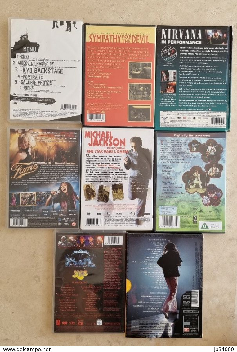 DVD Lot De 8 FILMS MUSICAUX Dont 2 Coffrets Doubles Tous Différents (occasion) Excellent état - Concert Et Musique