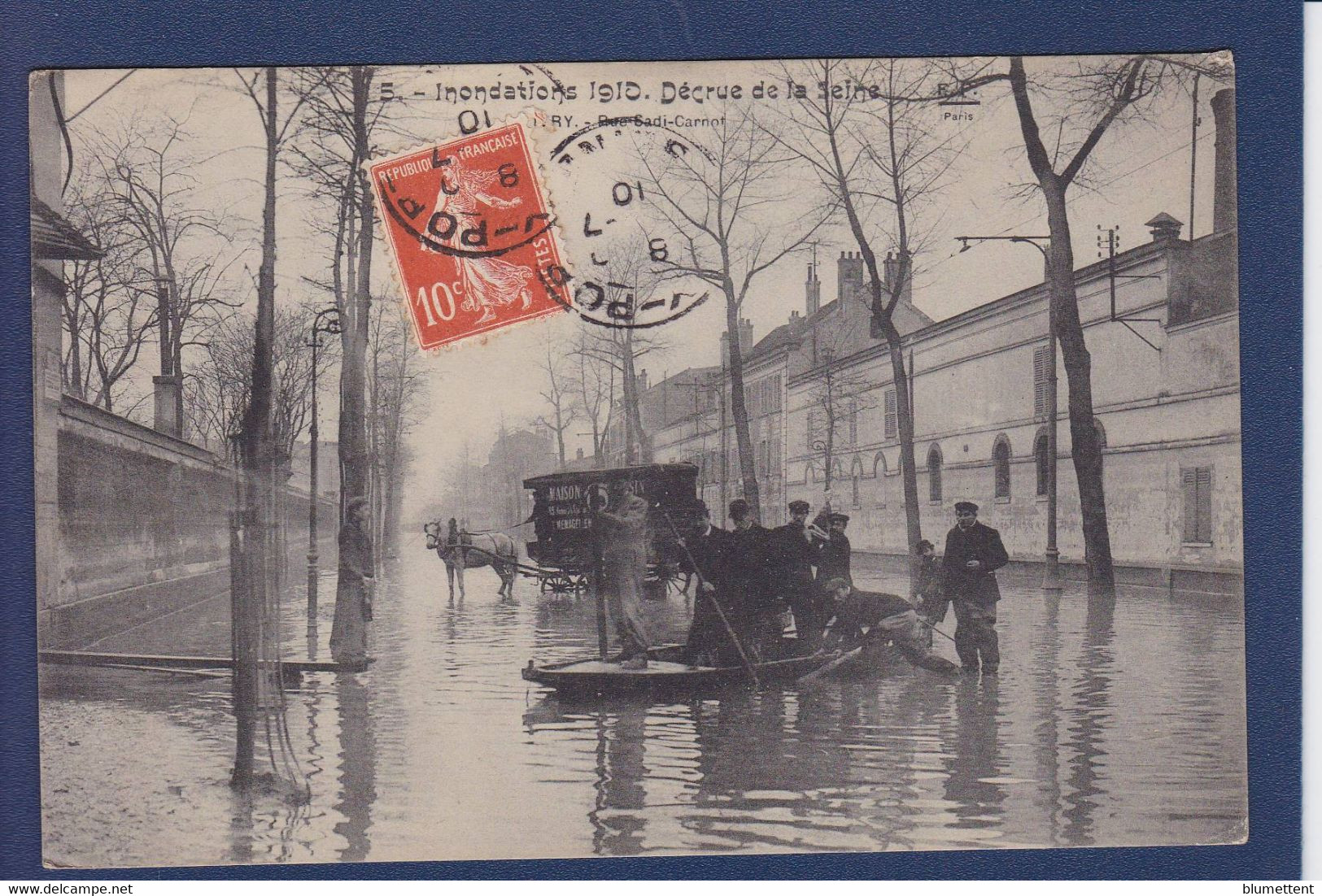 CPA Paris 75 Inondations De 1910 Catastrophe Circulé Ivry - Inondations De 1910