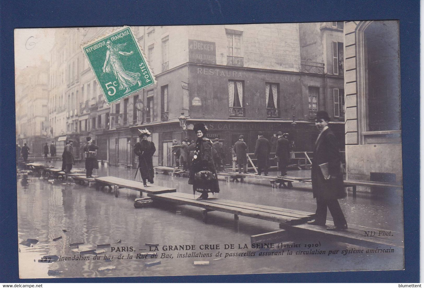 CPA Paris 75 Inondations De 1910 Catastrophe Circulé - Überschwemmung 1910