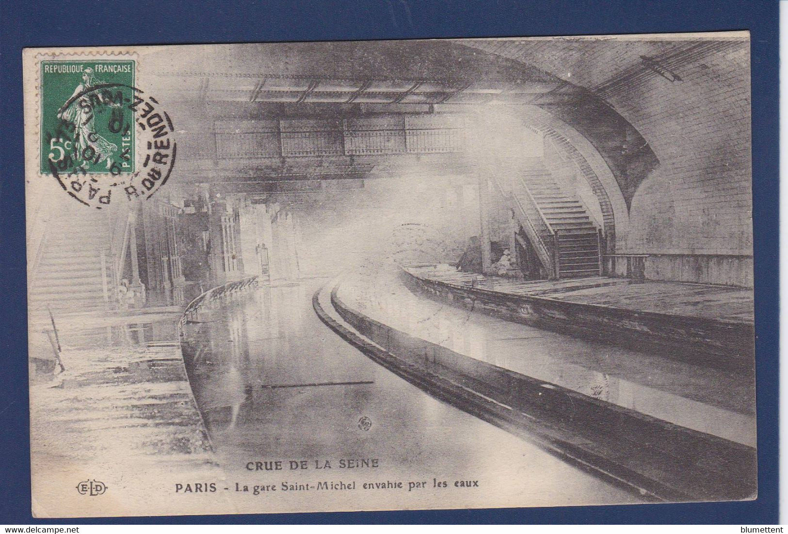 CPA Paris 75 Inondations De 1910 Catastrophe Circulé Gare Saint Michel - Inondations De 1910