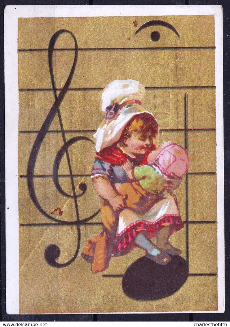 LIEGE - SUPERBE CHROMO Plaqué Or - FILLE AVEC POUPEE ET PORTEE  - GIRL WITH DOLL  AND STAFF - Andere & Zonder Classificatie