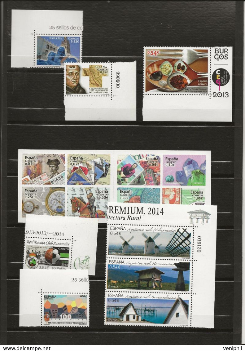 ESPAGNE - N° F 4541 A N° 4569 - TOUS NEUF SANS CHARNIERE - ANNEE 2014 -COTE : 50 € - Blocks & Sheetlets & Panes