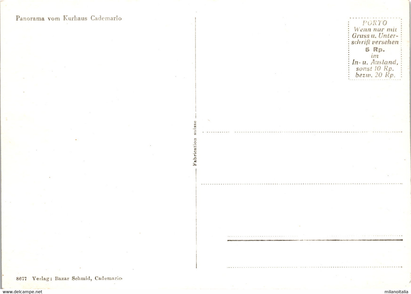 Panorama Vom Kurhaus Cademario (8677) - Cademario