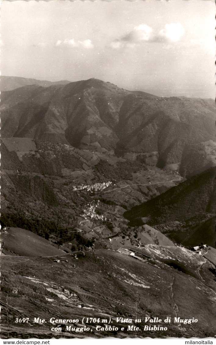 Mte. Generoso - Vista Su Valle Di Muggio Con Muggio, Cabbio E Mte. Bisbino (3697) * 21. 7. 1957 - Muggio