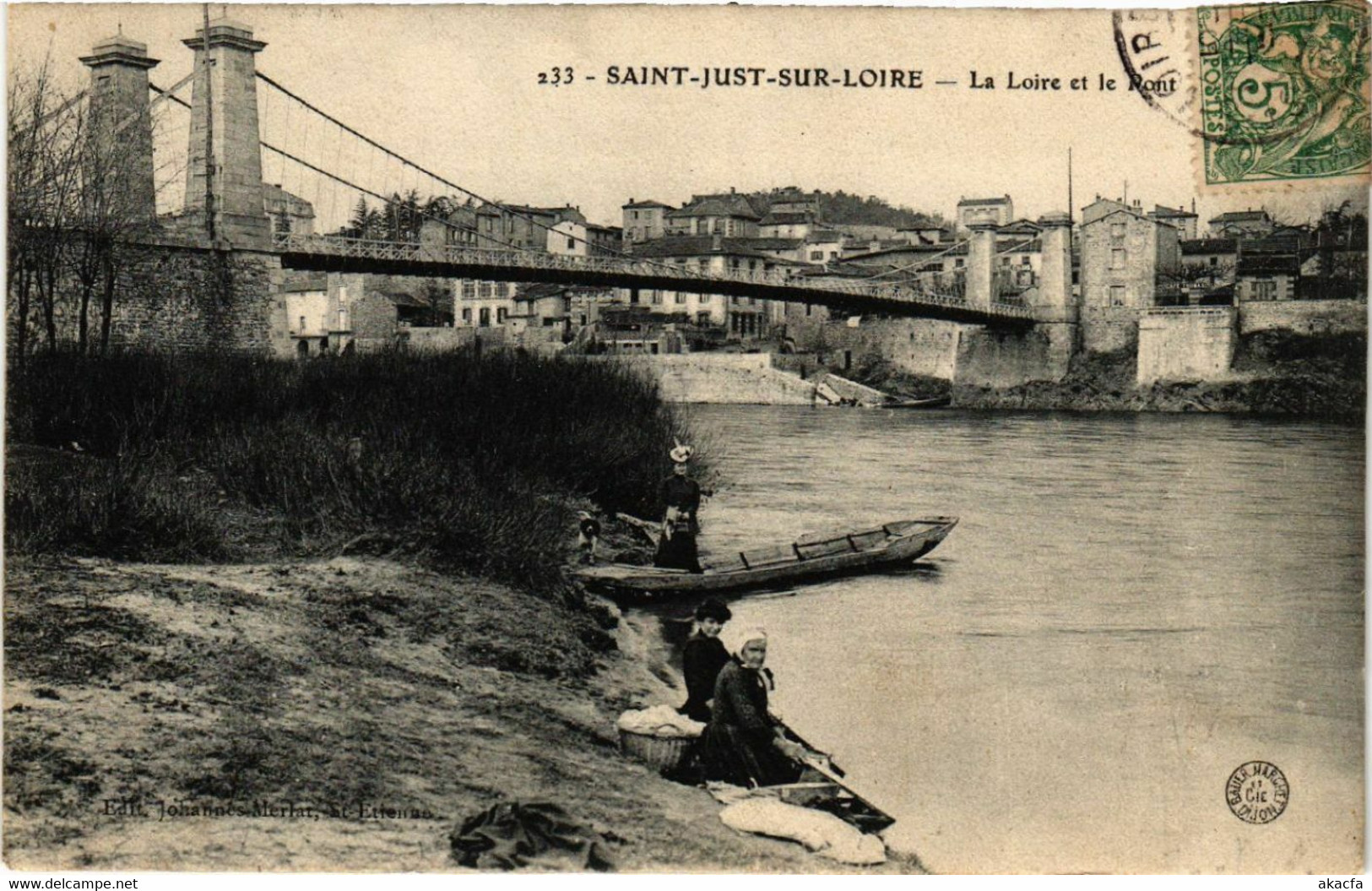 CPA St-JUST-sur-LOIRE - La Loire Et Le Pont (580872) - Saint Just Saint Rambert