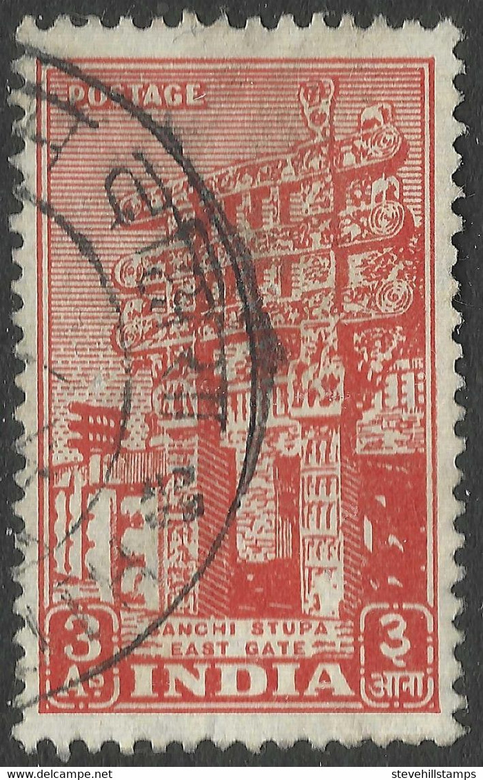 India. 1949-52 Definitives. 3a Used. SG 314 - Oblitérés