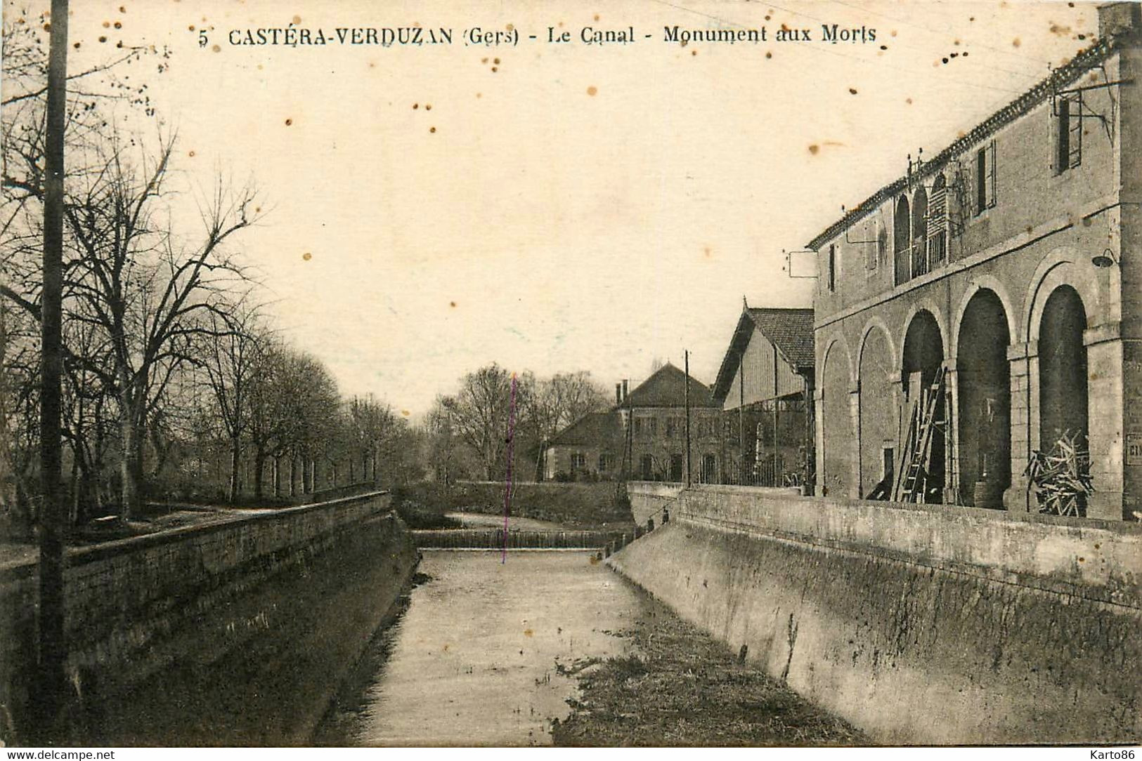 Castéra Verduzan * Vue Sur Le Canal Et Le Monument Aux Morts - Castera