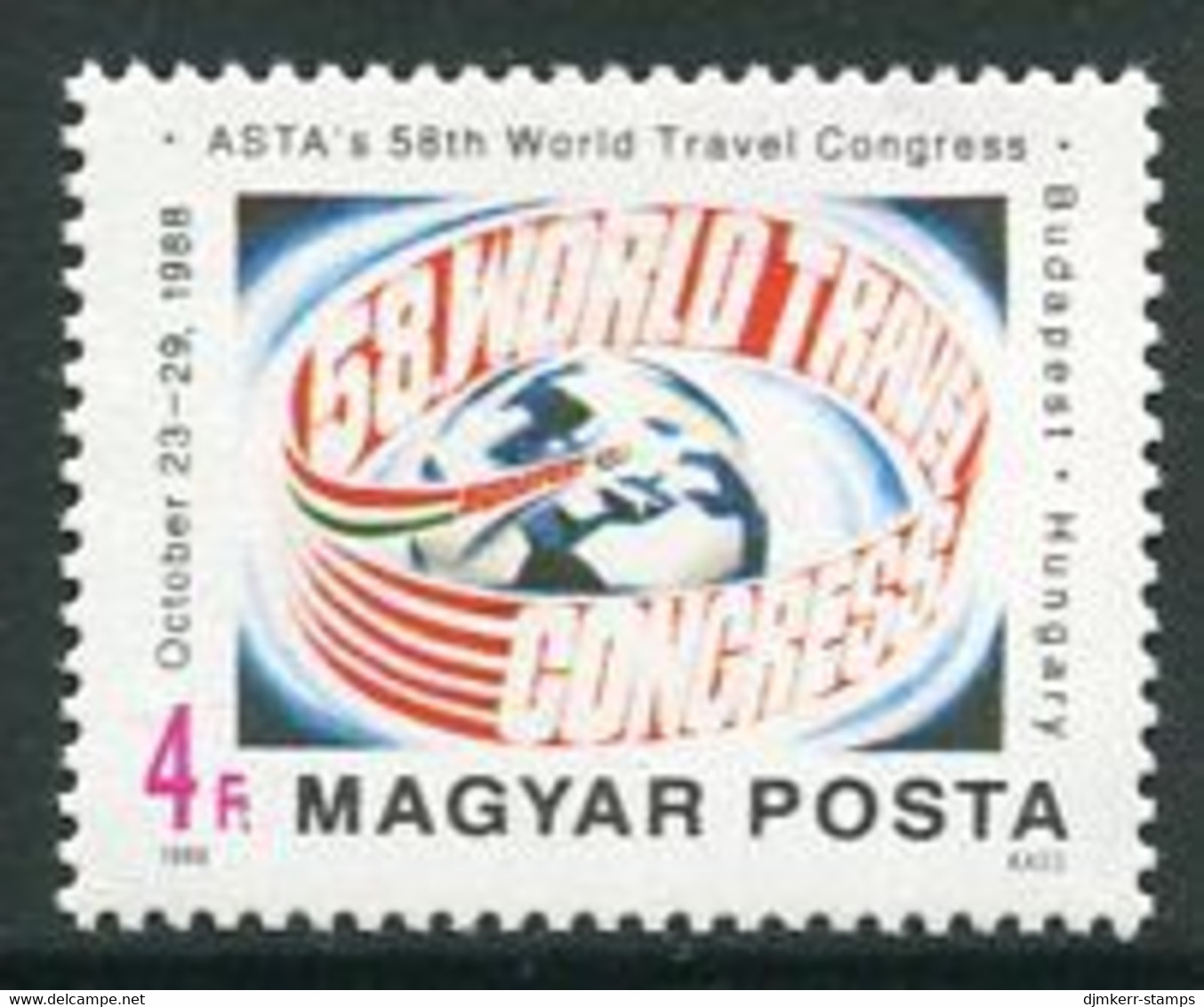 HUNGARY 1988 Travel Agents' Congress MNH / **.  Michel 3983 - Unused Stamps