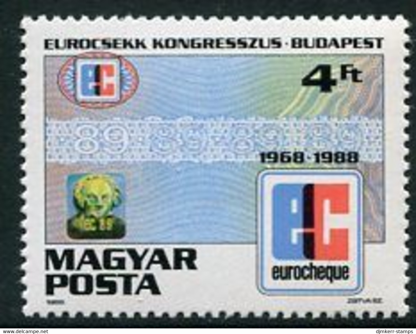 HUNGARY 1988 Eurocheque Congress MNH / **.  Michel 3965 - Unused Stamps