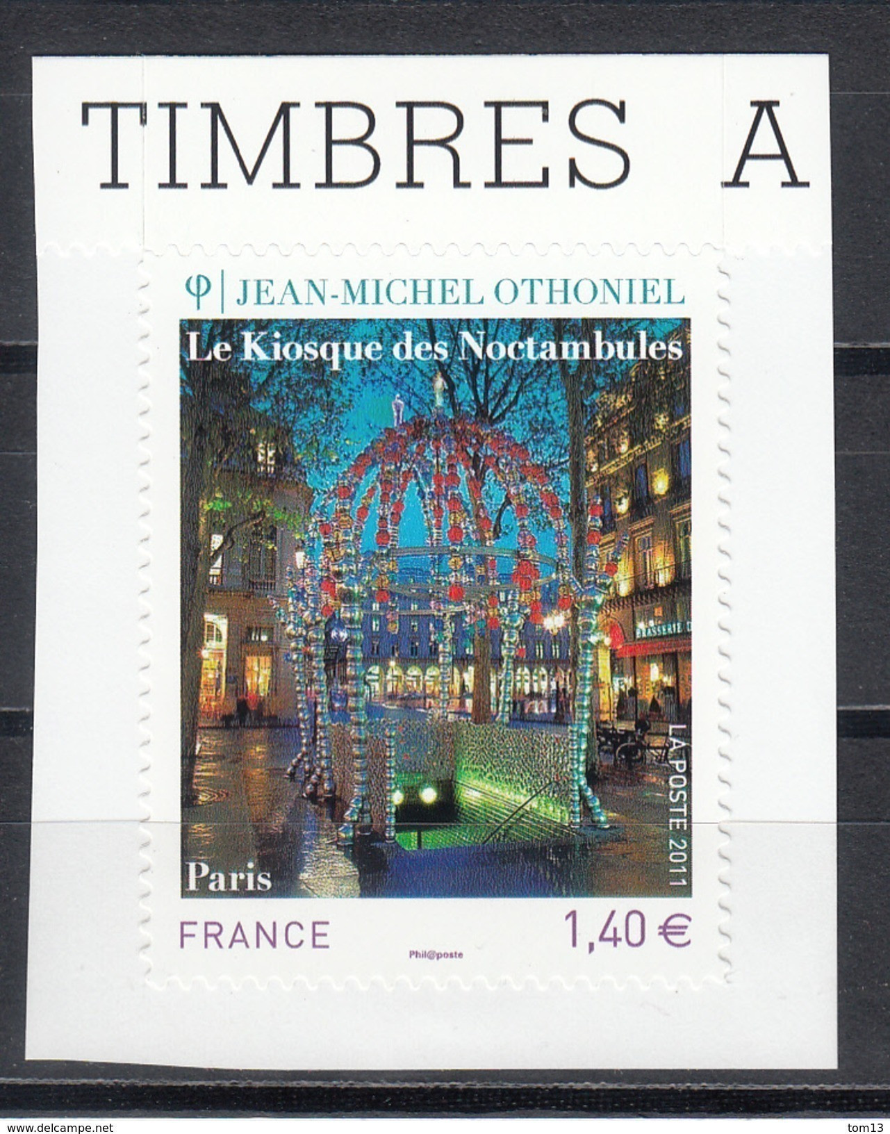 Jean Michel Othoniel, Le Kiosque Des Noctambules à Paris, AUTO ADHESIF N° 525,  2011  Neuf **   Grande Marge - Altri & Non Classificati