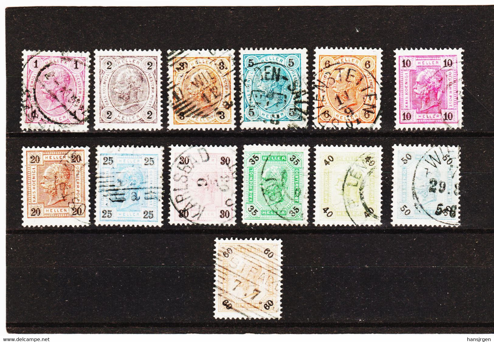 33C50/75 ÖSTERREICH 1901 MICHL  84/96 13 WERTE Gestempelt/entwertet ZÄHNUNG Siehe ABBILDUNG - Used Stamps