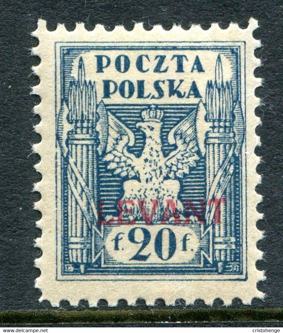 Poland Levant 1919 Overprints - 20f Blue HM (SG 5) - Levant (Turquie)