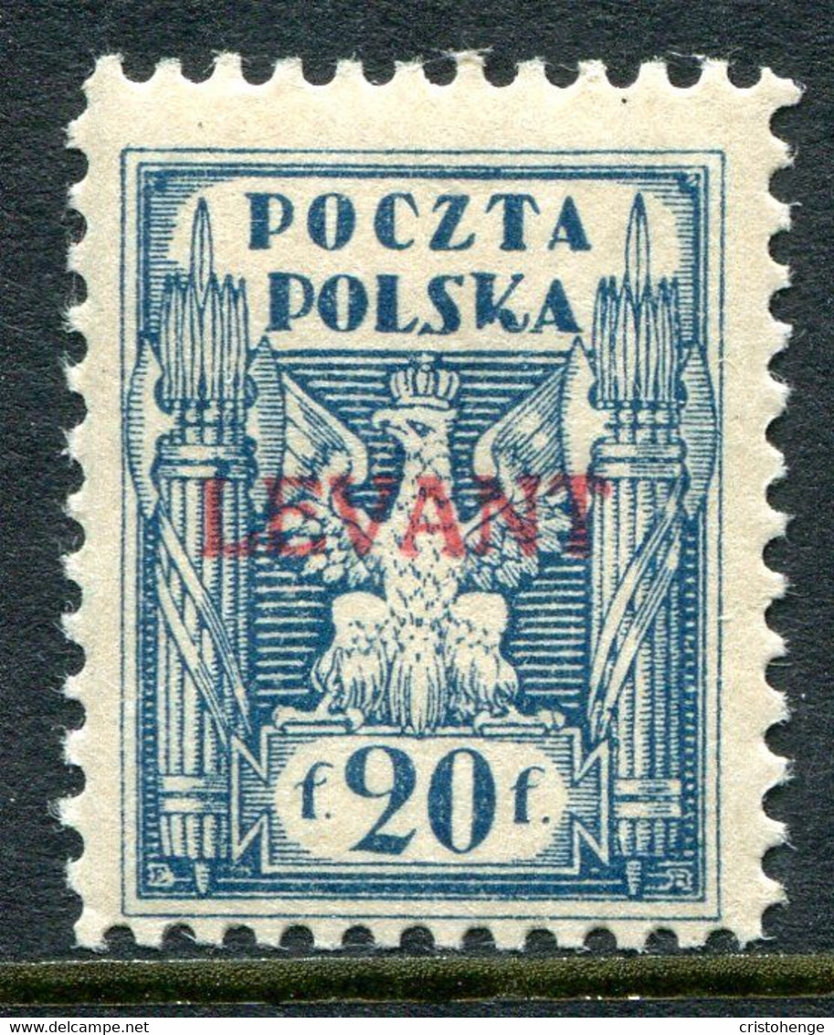 Poland Levant 1919 Overprints - 20f Blue HM (SG 5) - Levant (Türkei)