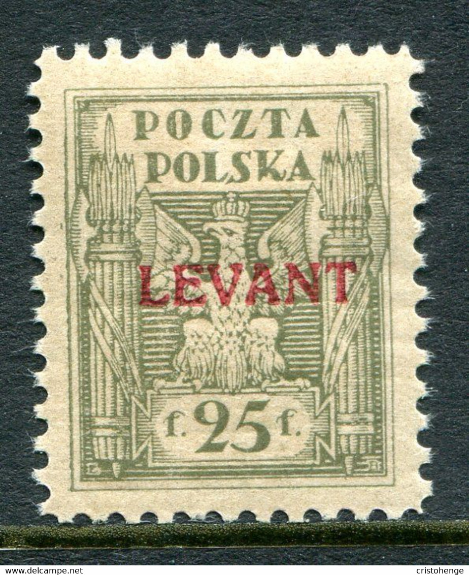 Poland Levant 1919 Overprints - 25f Olive HM (SG 6) - Levant (Turchia)