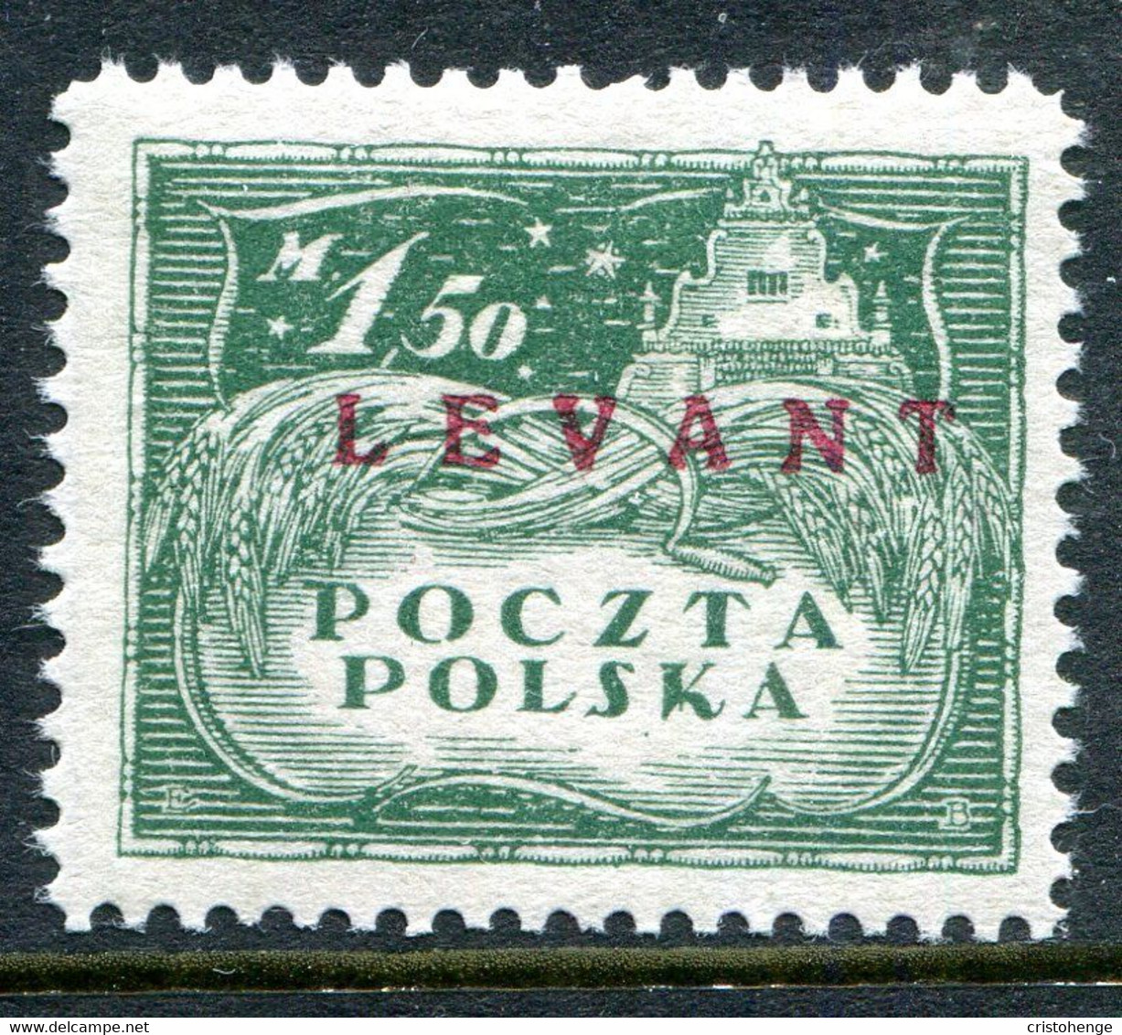 Poland Levant 1919 Overprints - 1.50m Green HM (SG 9) - Levant (Turkije)