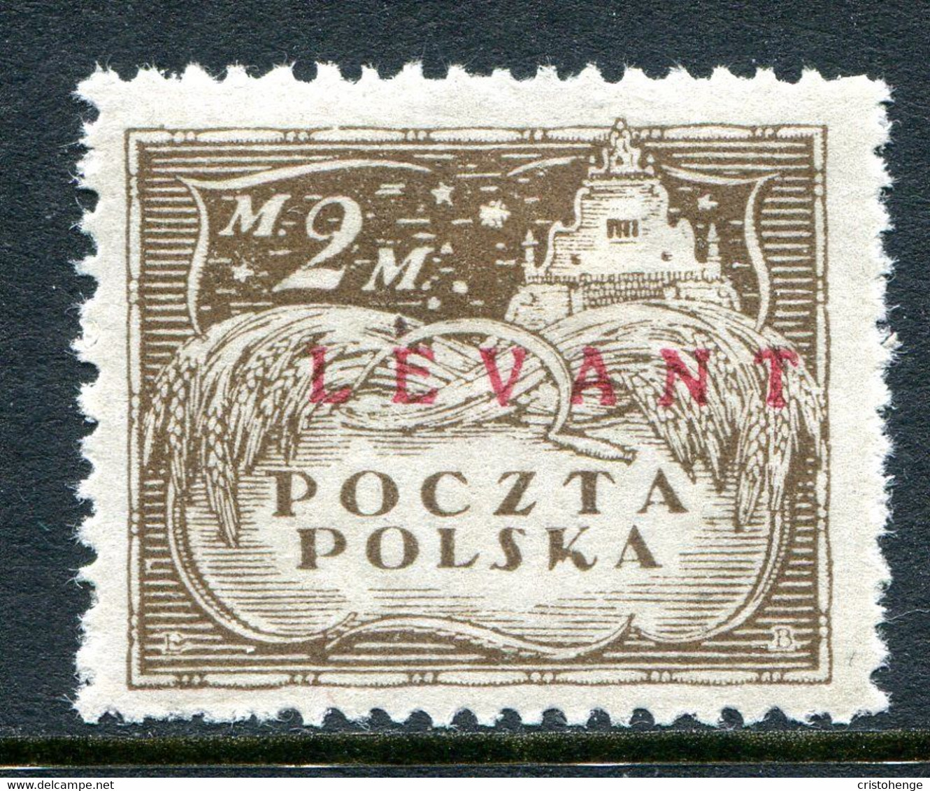 Poland Levant 1919 Overprints - 2m Brown HM (SG 10) - Levant (Türkei)