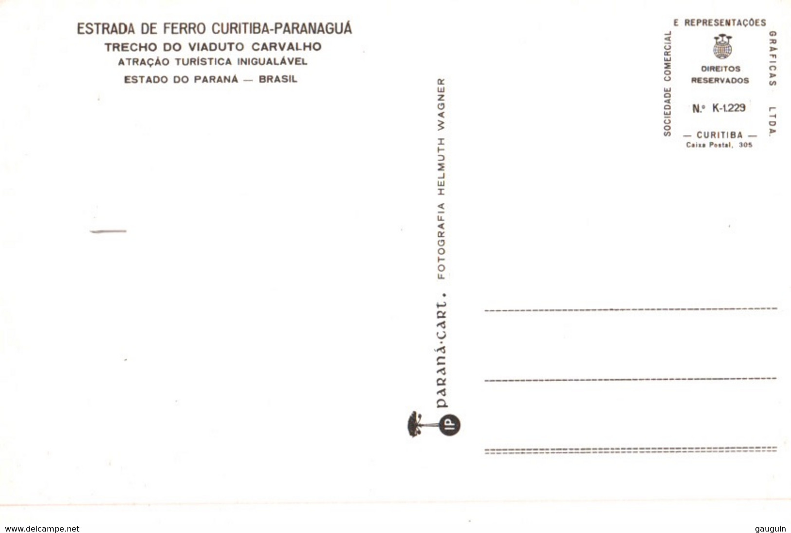 CPM - ESTRADA De FERRO CURITIBA-PARANAGUA (Train) ... Estado Do PARANA - Curitiba