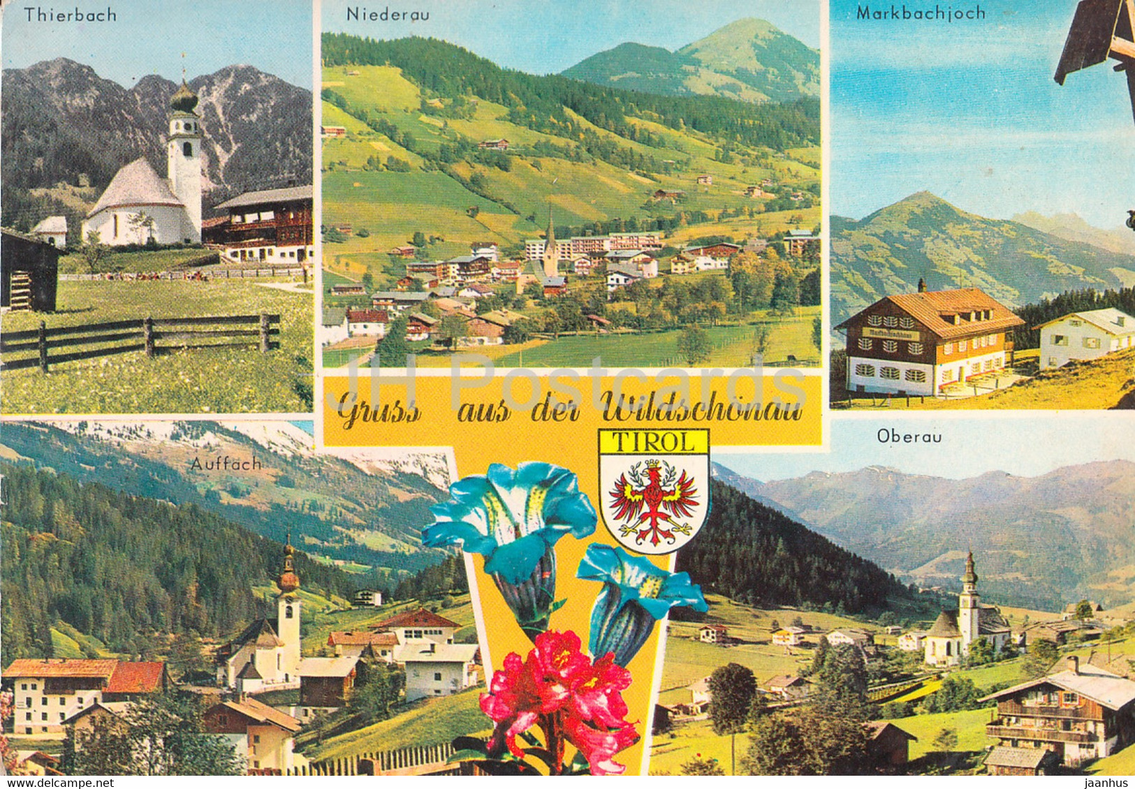 Gruss Aus Der Wildschonau - Thierbach - Niederau - Markbachjoch - Oberau - Tirol - Multiview - 1970s - Austria - Used - Wildschönau
