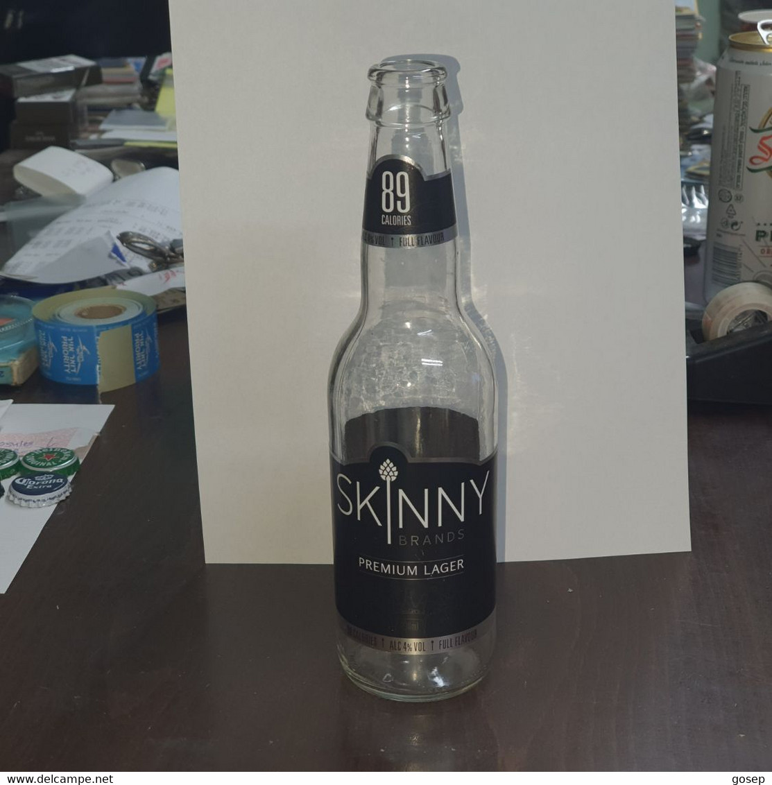 England-SKINNY-BRANDS-BEER-(premium Lager)-(4%)-(330ml)- Bottle Of Beer-used - Birra