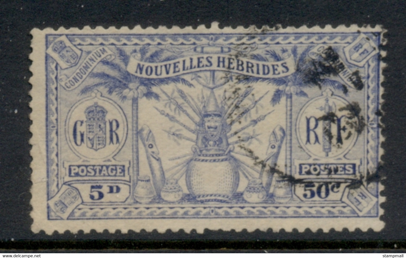 New Hebrides (Fr) 1925 Native Idols 50c FU - Gebruikt