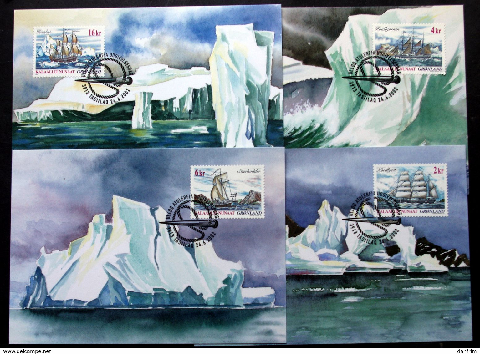 GREENLAND 2002 Maxicards   Minr.381-84   Lot 478 ) - Maximumkaarten