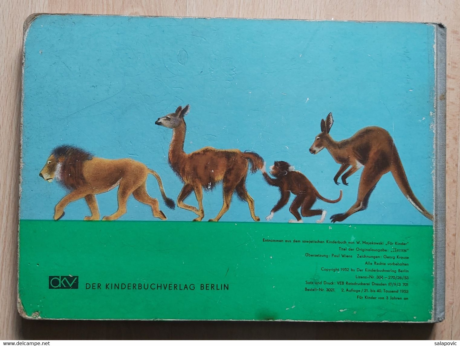 Picture Book, Tierbilderbuch  Majakowski Wladimir 1953 - Animales