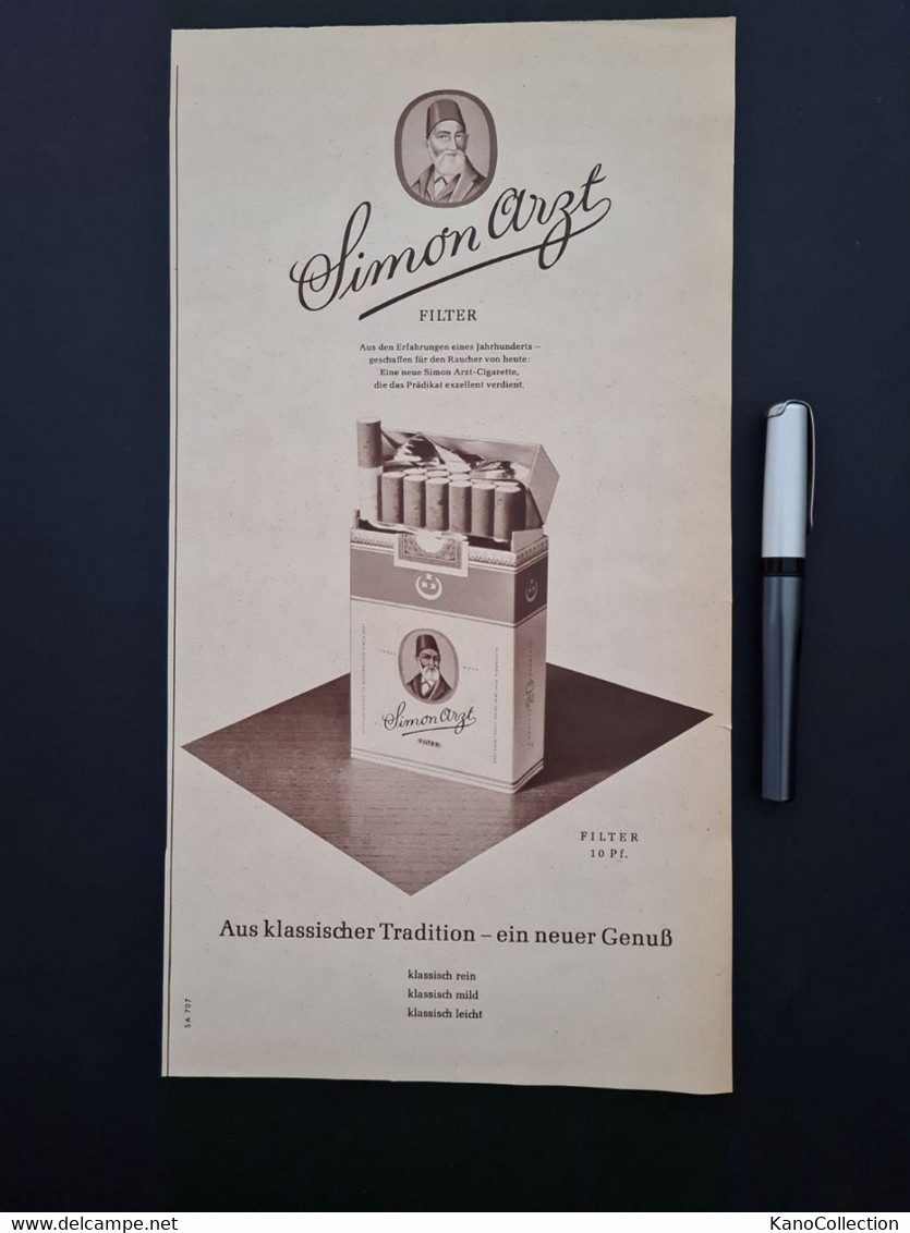Zigaretten-Retro-Reklame / Retro Advertising: „Simon Arzt – Filter“ (1957) - Libri