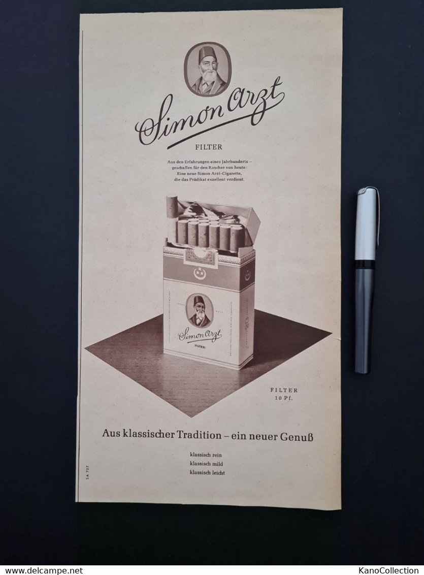 Zigaretten-Retro-Reklame / Retro Advertising: „Simon Arzt – Filter“ (1957) - Libros