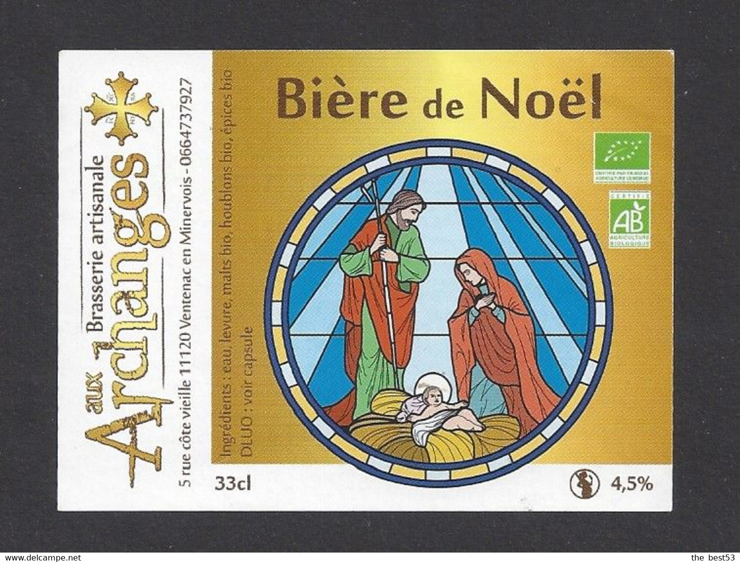 Etiquette De Bière De Noël  -  Brasserie  Aux Archanges à Ventenac En Minervois  (11) - Beer