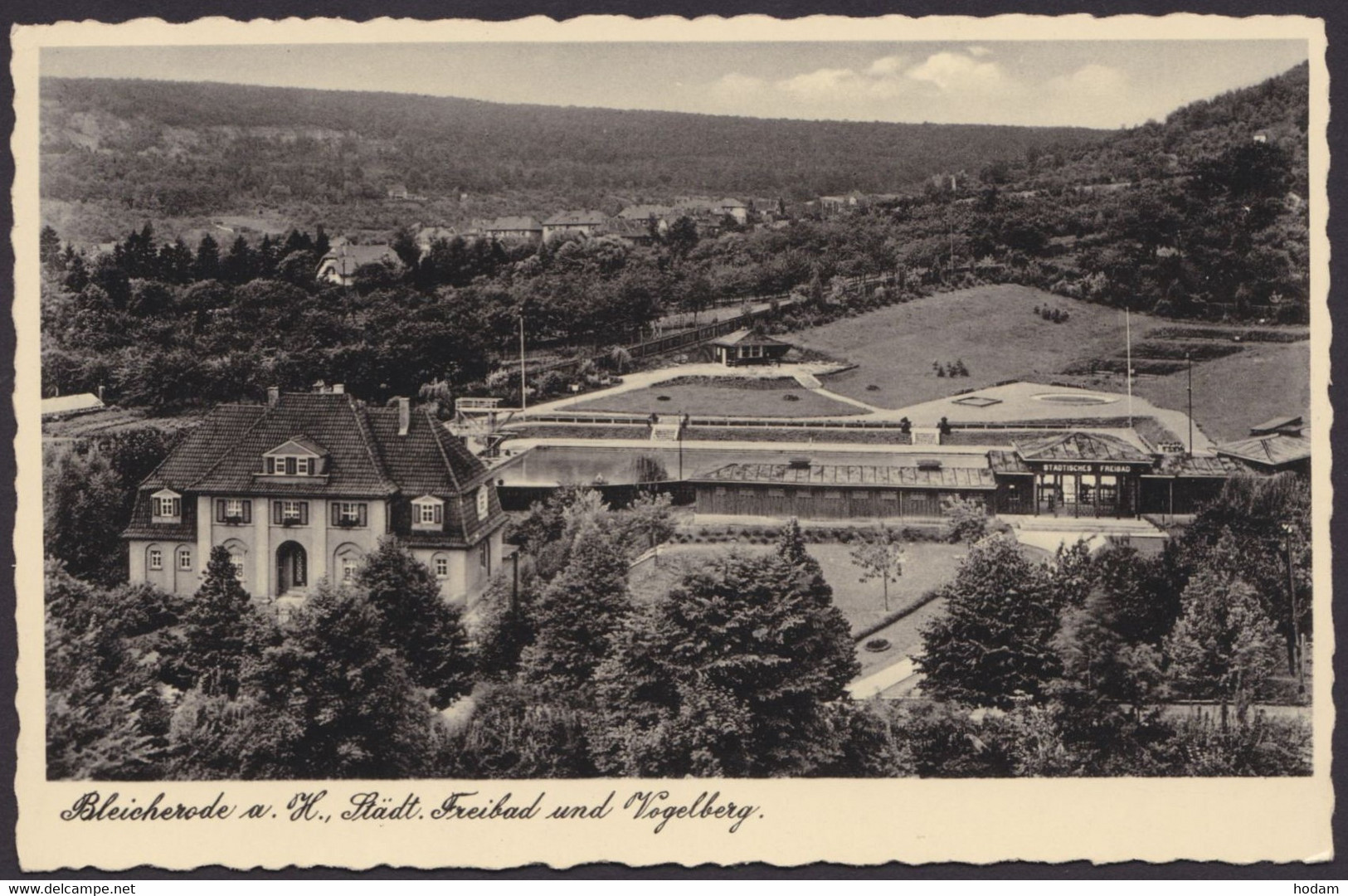 "Bleicherode", Städt. Freibad, Fotokarte, 1934 Gelaufen - Bleicherode