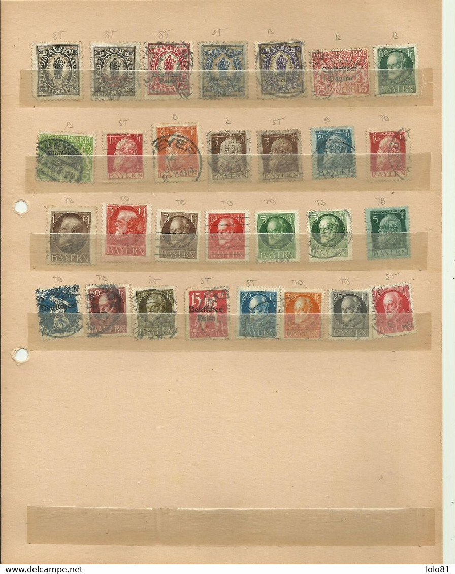 Lot Timbres Bavière - Collections (without Album)