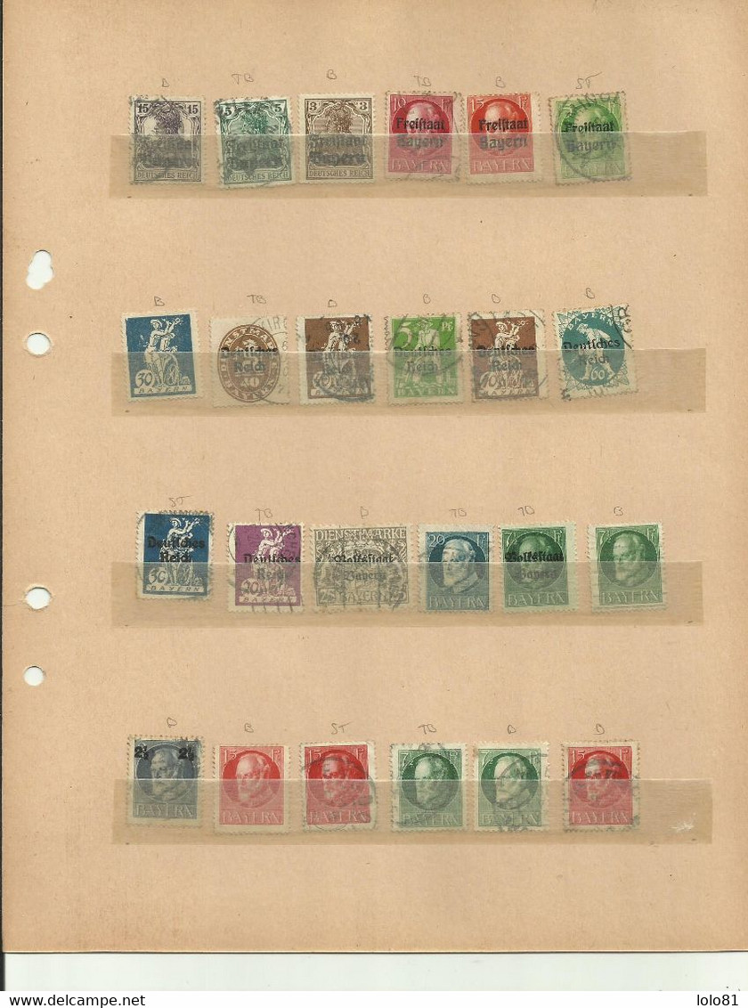 Lot Timbres Bavière - Collections (without Album)