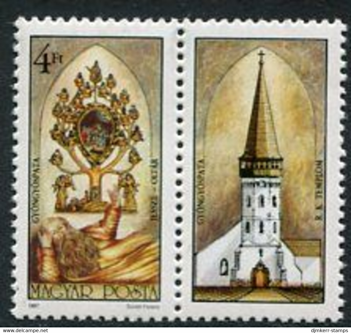 HUNGARY 1987 Gyöngyöspata Church  MNH / **.  Michel 3921 Zf - Nuevos