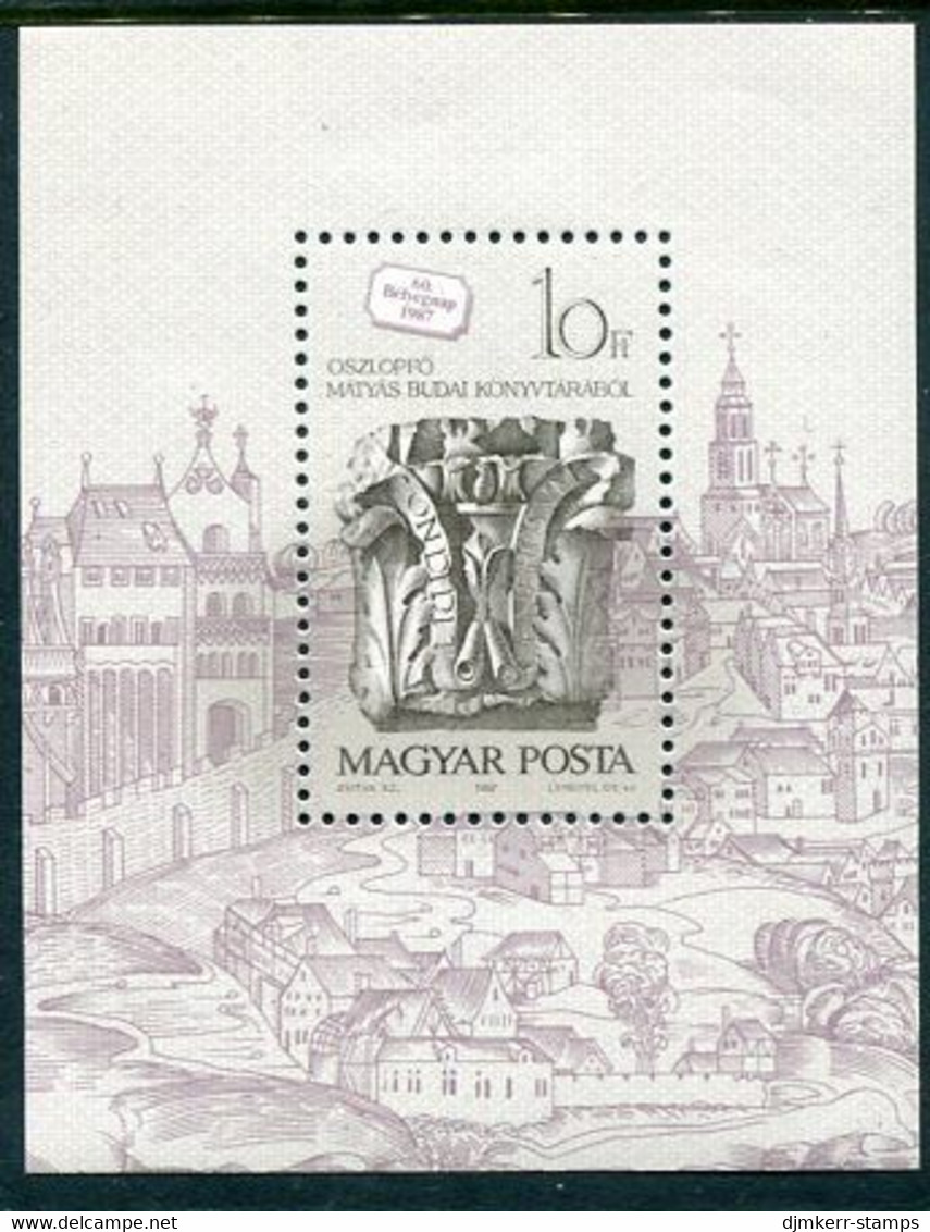 HUNGARY 1987 Buda Carvings Block MNH / **.  Michel Block 191 - Unused Stamps