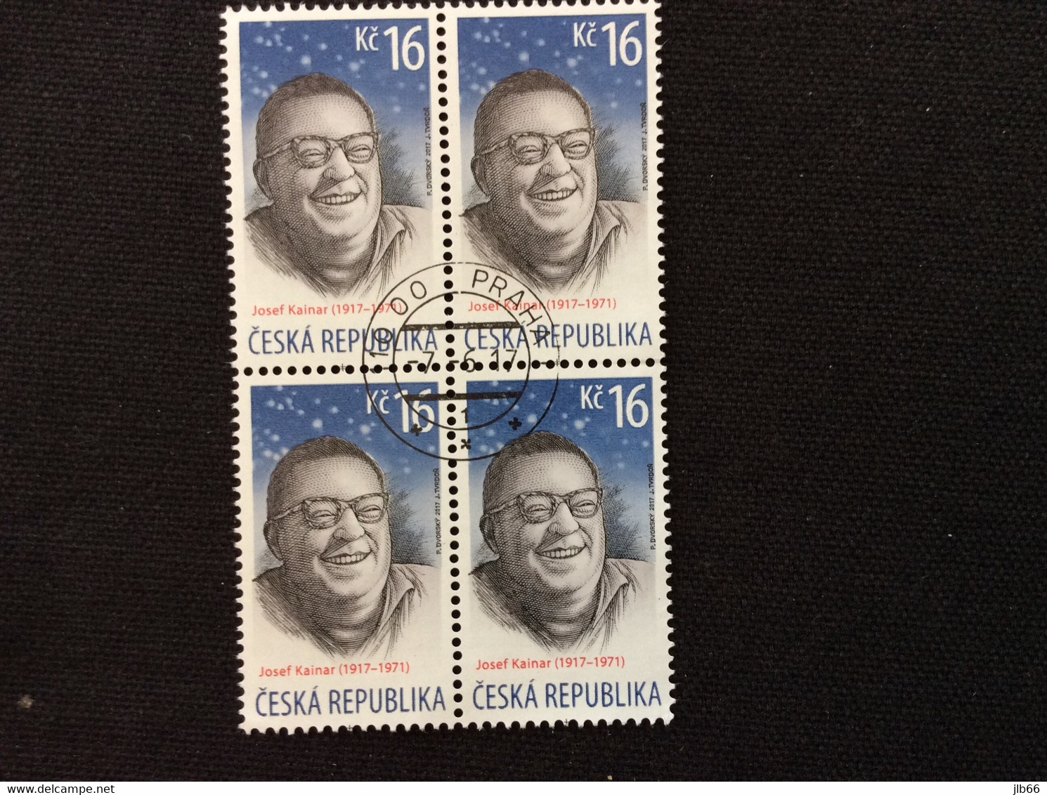 2017 Bloc De 4 Oblitéré YT 838 Mi 927 Centenaire De Josef Kainar Poète Membre Du Groupe 42 - Used Stamps