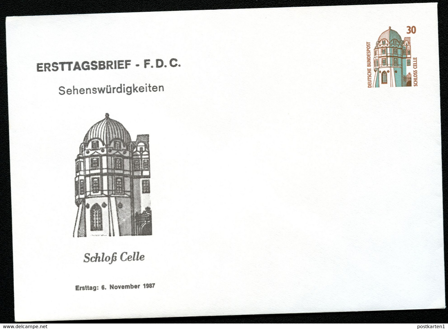 Bund PU320 D1/002 SCHLOSS CELLE 1987 - Enveloppes Privées - Neuves