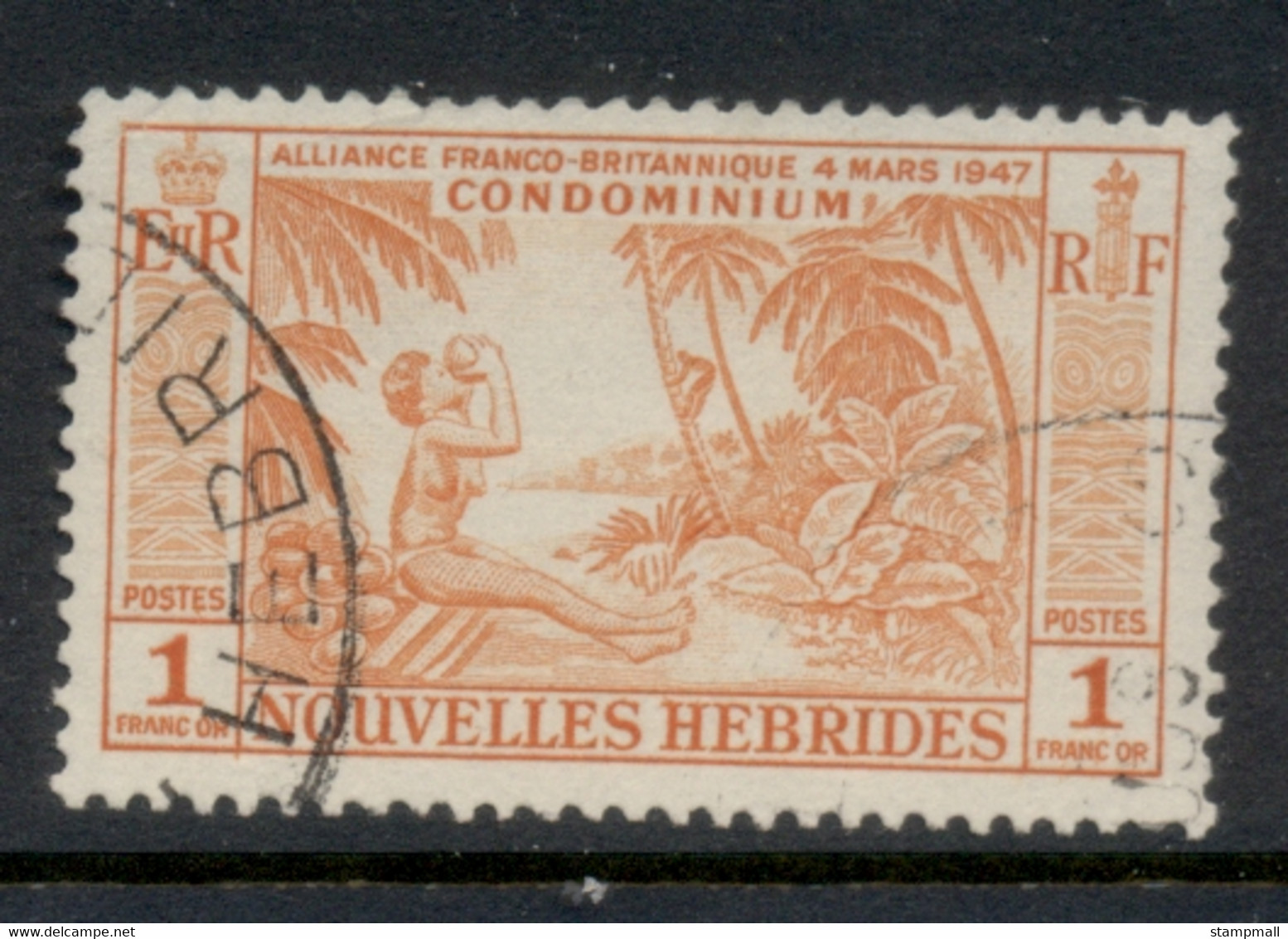 New Hebrides (Fr) 1957 Pictorial 1f FU - Oblitérés