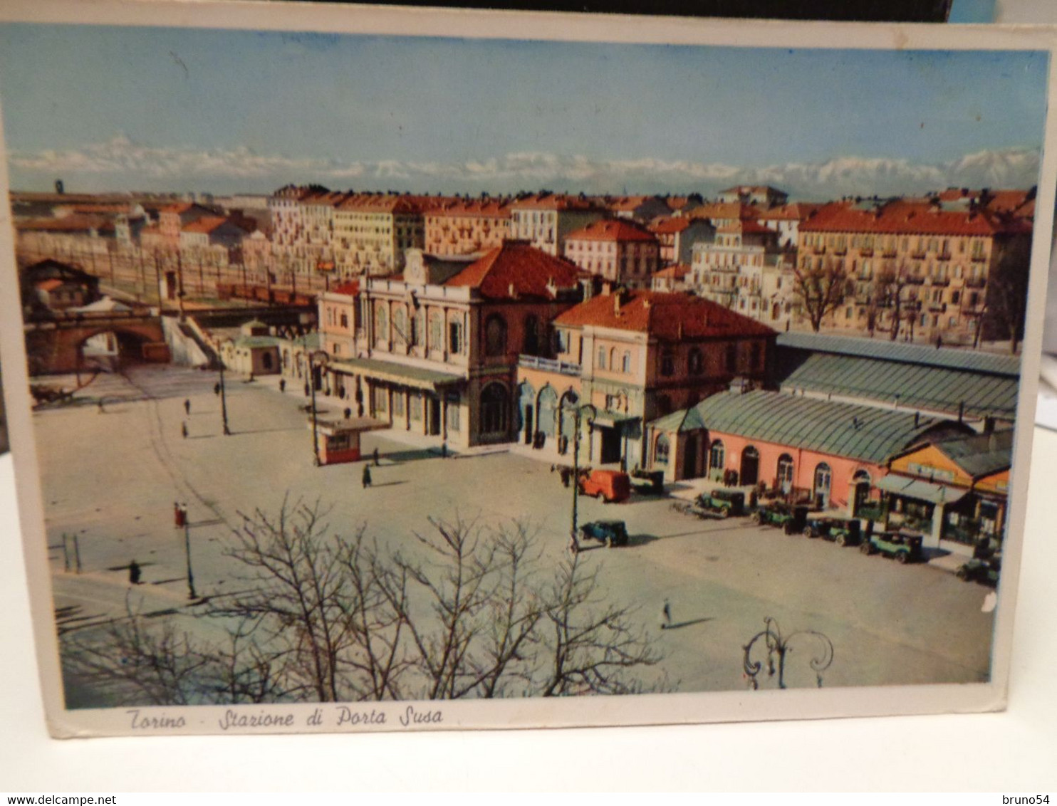 Cartolina Torino Stazione Di Porta Susa 1953 - Transportes