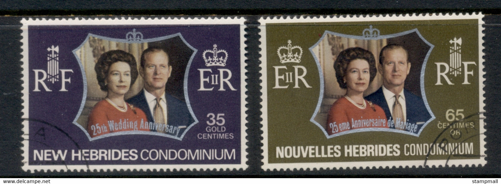 New Hebrides (Fr) 1972 QEII 25th Wedding Anniv. FU - Gebraucht