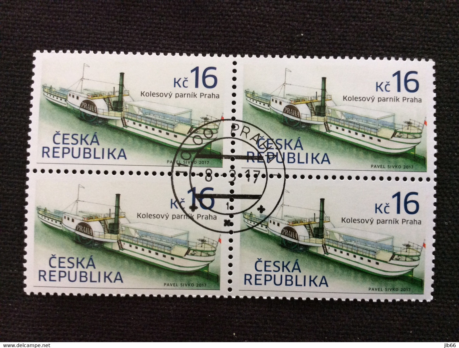 2017 Bloc De 4 Oblitéré YT 829 Bateau à Vapeur à Aube « Prague » - Used Stamps