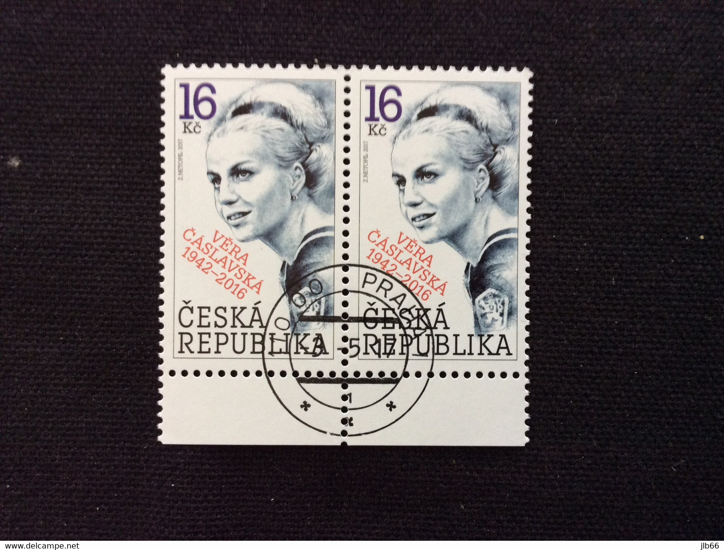 2017 Paire Oblitérée YT 834 Vera Caslavska Gymnaste Médaillée Olympique - Used Stamps