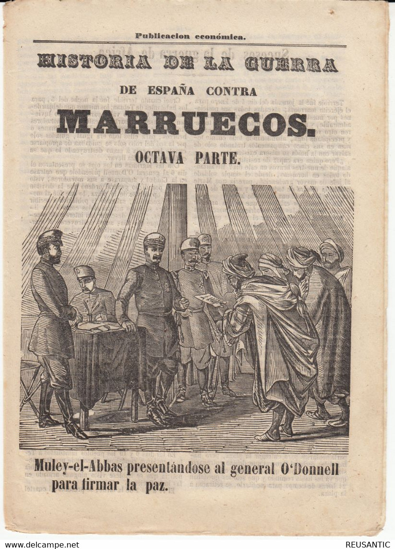 HISTORIA DE LA GUERRA EN MARRUECOS - EDITA JUAN LLORENS EN BARCELONA  1860 - Literatuur