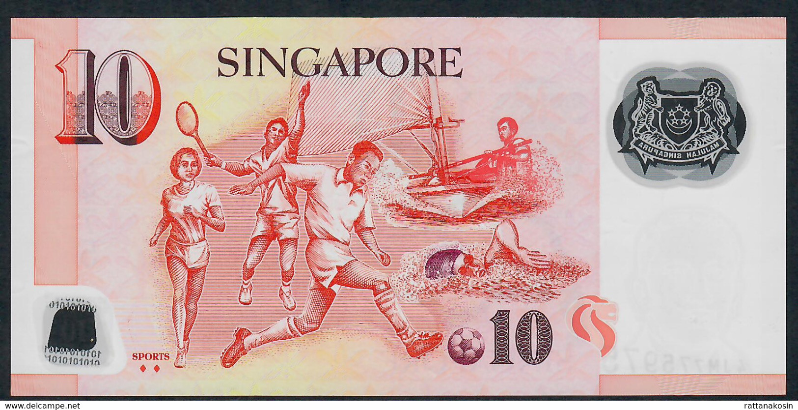 SINGAPORE P48g  10 DOLLARS Sports 2 Diamonds On Back  Issued 2013 #4JM Signature 2   XF - Singapur