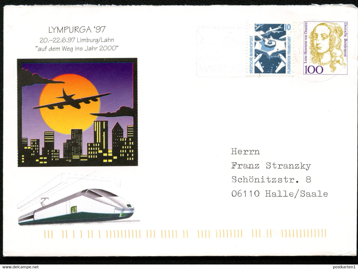 Bund PU350 D2/023 ICE LYMPURGA Limburg 1997 Gelaufen NGK 5,00 € - Enveloppes Privées - Oblitérées