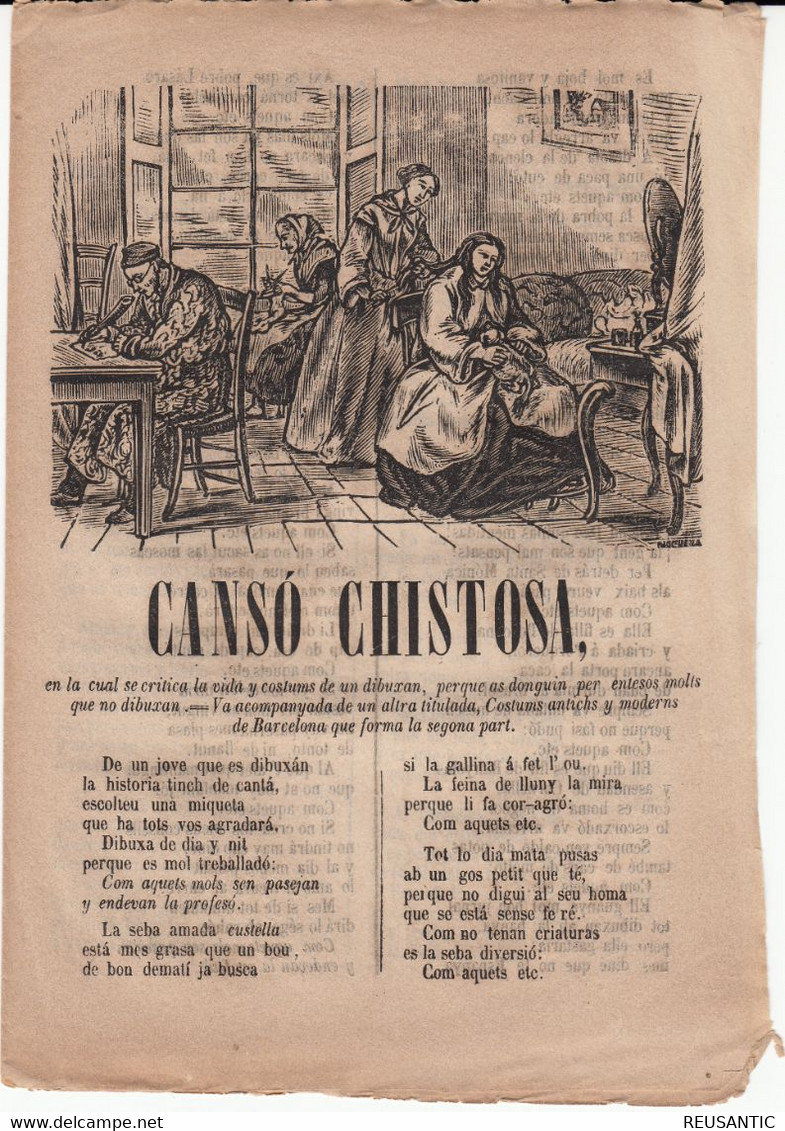 EN CATALÁN - CANSÓ CHISTOSA IMPRENTA DE JOSEP TORRAS EN BARCELONA - 1858 - Literatura