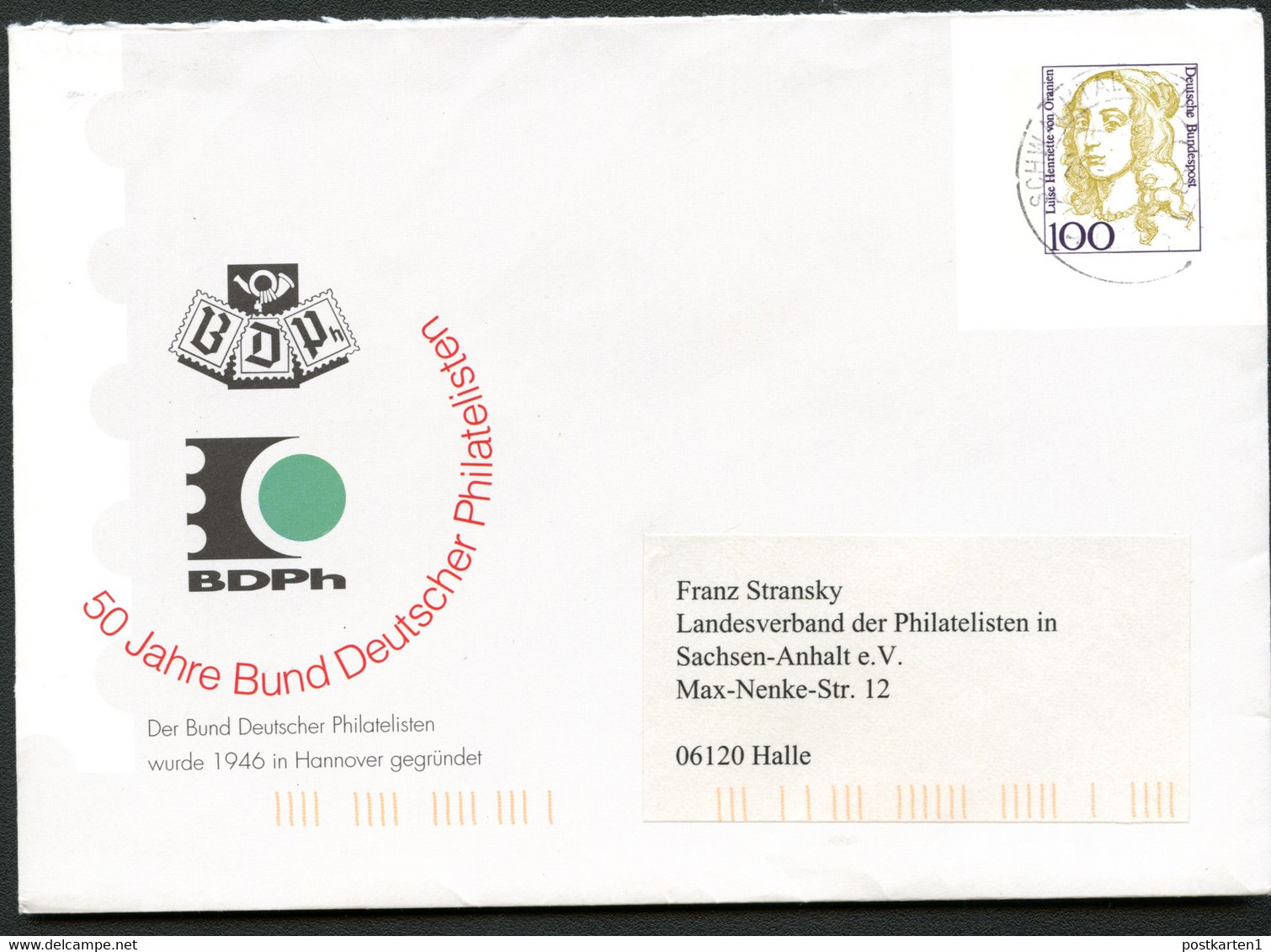 Bund PU350 B2/006 50. J. BUND DEUTSCHER PHILATELISTEN 1996 Gelaufen NGK 8,00 € - Enveloppes Privées - Oblitérées