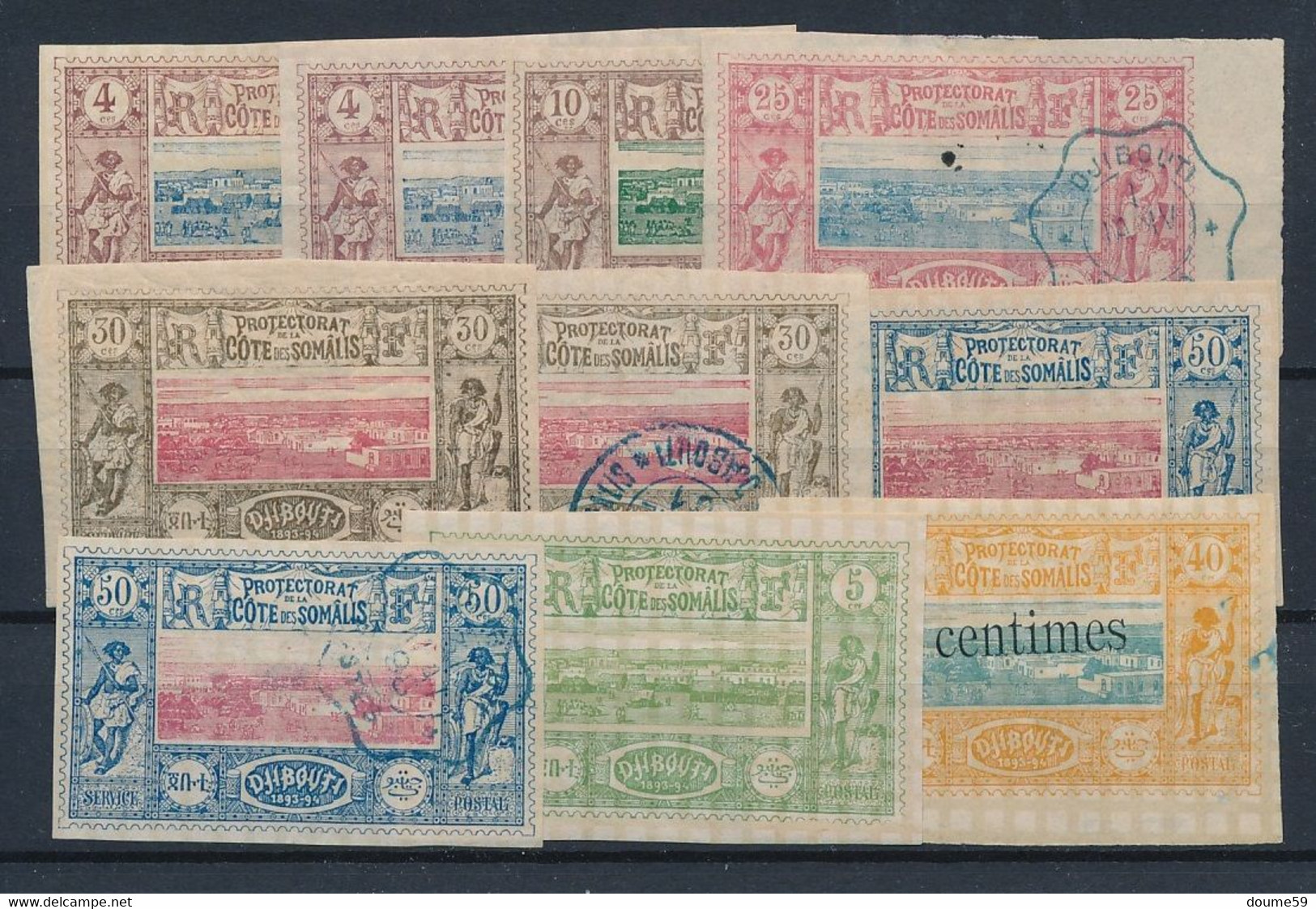 EB--54: COTE DES SOMALIS: Lot Avec N°8*(2)-10NSG-12 Obl-13*-13obl-15*-15obl-27*-28* - Unused Stamps