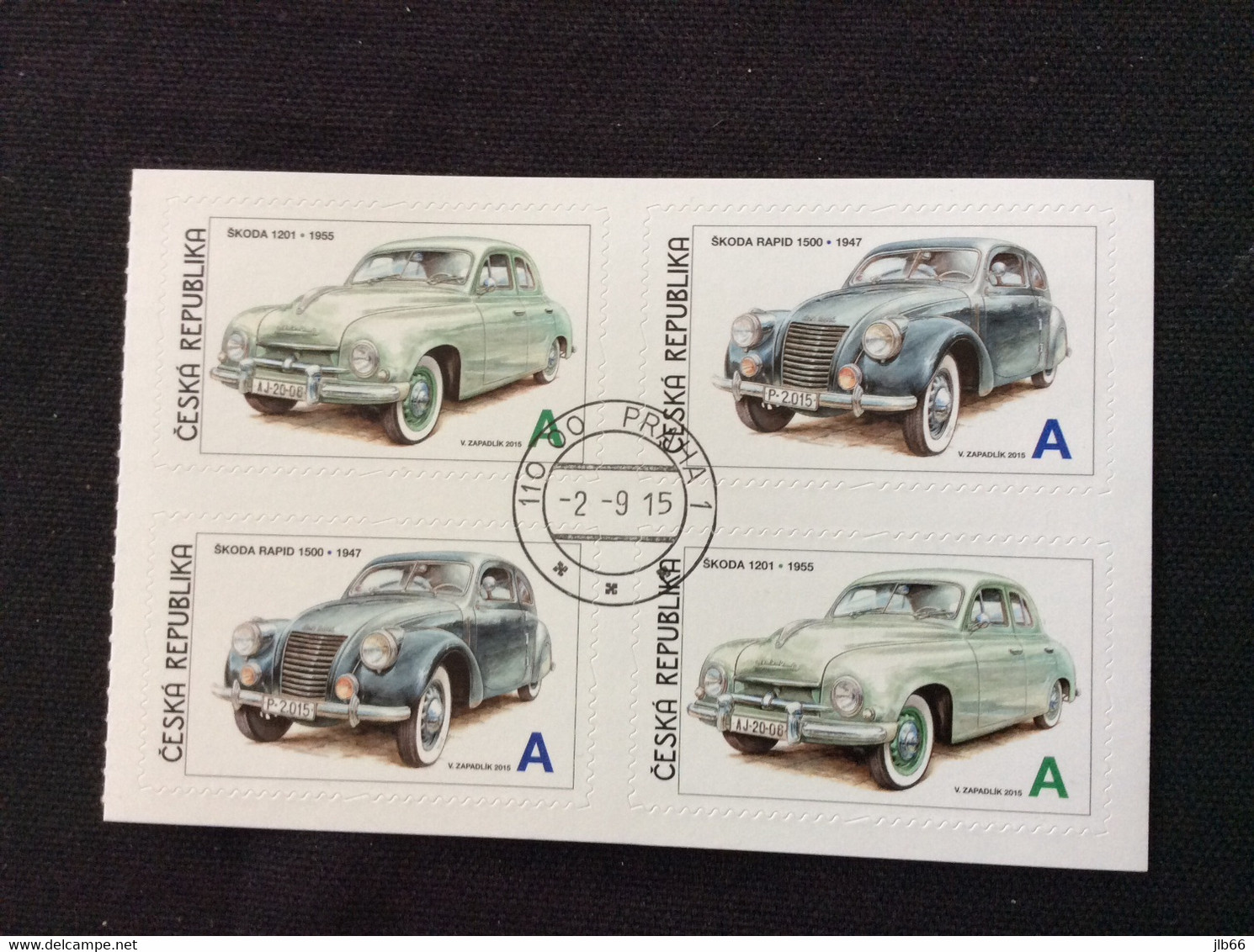 1/2 Carnet YT 776/777 2015 De 4 Timbres Oblitérés Automobiles  Skoda 1201 De 1955 Et Skoda1500 Rapid - Gebraucht