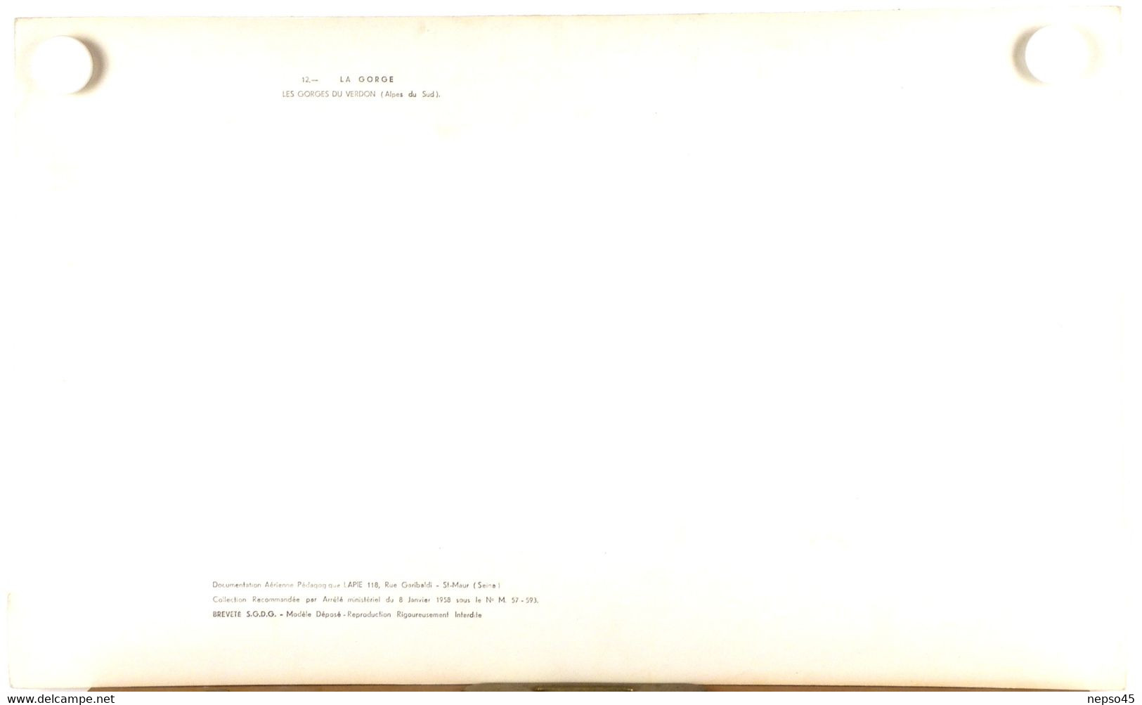 Les Gorges Du Verdon.Alpes Du Sud. La Gorge.photographie.dimensions 45,00 X 27,3 Cm.circa 1950.peut être Encadré - Lugares