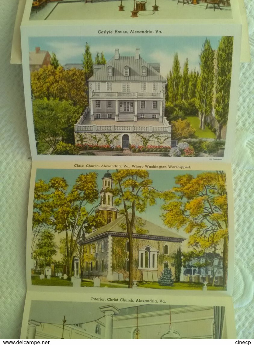 CARNET DEPLIANT ACCORDEON USA - HISTORICAL ALEXANDRIA VIRGINIA - Belles illustrations